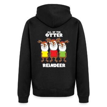 rennes de Noël Otter - Veste à capuche bio Premium Unisexe - noir - Dos - Nico (187cm)