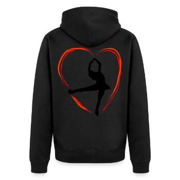 Eiskunstlauf Schlittschuhlauf Eis Figuren Tanz - Unisex Premium Bio Zip Hoodie - Schwarz - Hinten - Nico (187cm)