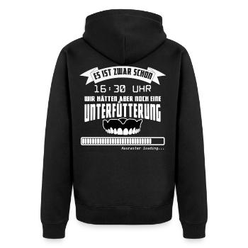 Zahntechniker Unterfütterung Ausraster - Unisex Premium Bio Zip Hoodie - Schwarz - Hinten - Nico (187cm)