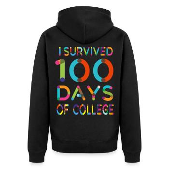 J'ai survécu à 100 jours de collège - Veste à capuche bio Premium Unisexe - noir - Dos - Nico (187cm)