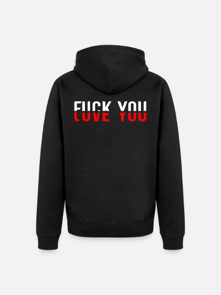 Love and hate you - Unisex Premium Organic Zip Hoodie - black