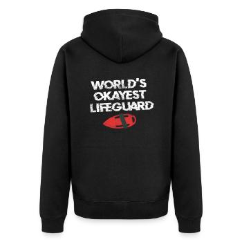 Bademeister Rettungschwimmer - Unisex Premium Bio Zip Hoodie - Schwarz - Hinten - Nico (187cm)