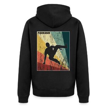 Parkour Freerunning Traceur Parcour Urban Gift - Veste à capuche bio Premium Unisexe - noir - Dos - Nico (187cm)
