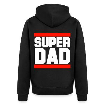 Great dad - Unisex Premium Organic Zip Hoodie - black - Back - Nico (187cm)
