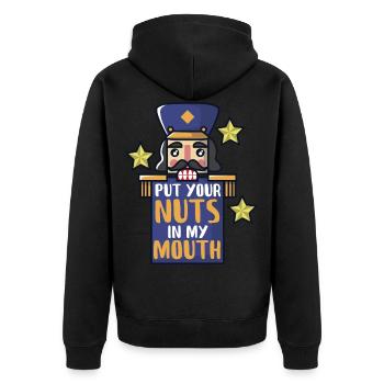Casse-noix craque les noix - Veste à capuche bio Premium Unisexe - noir - Dos - Nico (187cm)