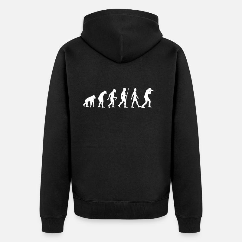 Evolution Photograph - Unisex Premium Bio Zip Hoodie - Schwarz