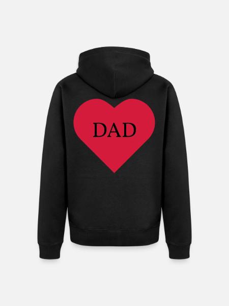 i love dad - Unisex Premium Bio Zip Hoodie - Schwarz