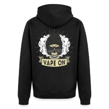 Cloud Chaser - Vaping Hipster - Vape On Swag - Unisex Premium Bio Zip Hoodie - Schwarz - Hinten - Nico (187cm)