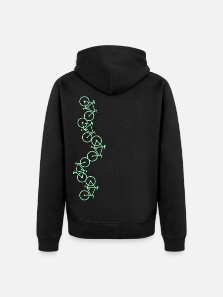 Bicycle design - Unisex Premium Organic Zip Hoodie - black