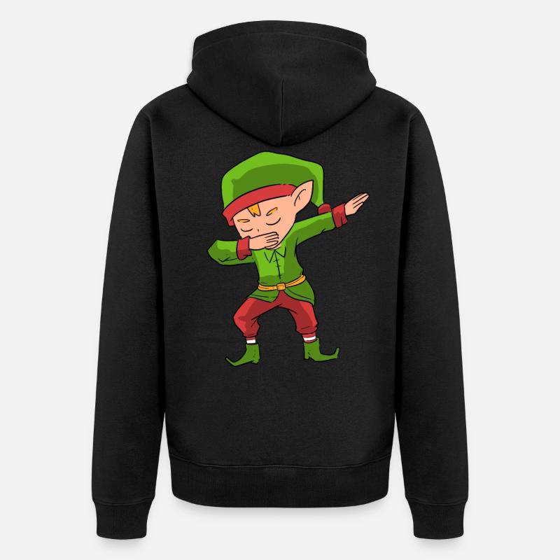 Dabbing Elf - Unisex Premium Bio Zip Hoodie - Schwarz