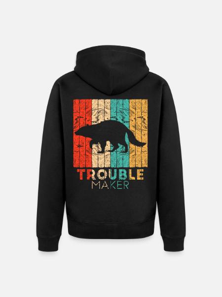 racoon - Unisex Premium Organic Zip Hoodie - black
