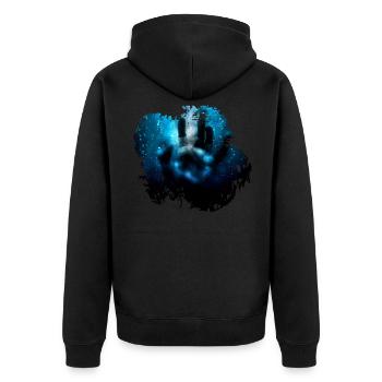 Cool hand design assassin d’horreur - Veste à capuche bio Premium Unisexe - noir - Dos - Nico (187cm)