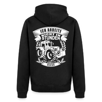 Cadeau de héros agricole fermier - Veste à capuche bio Premium Unisexe - noir - Dos - Nico (187cm)