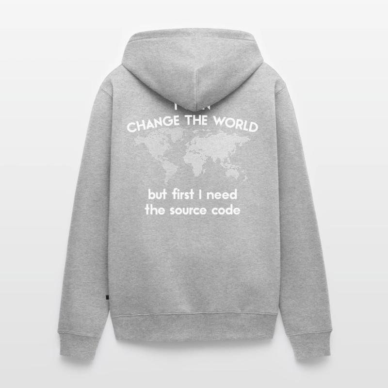 funny spruch coding source code Programmierer Unisex Premium Bio Zip Hoodie