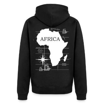 Afrika Alte Karte Safari Afrika Urlaub - Unisex Premium Bio Zip Hoodie - Schwarz - Hinten - Nico (187cm)