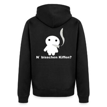 N bit of smoking weed - Unisex Premium Organic Zip Hoodie - black - Back - Nico (187cm)