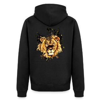 Lion roi des animaux - Veste à capuche bio Premium Unisexe - noir - Dos - Nico (187cm)