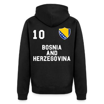 Drapeau de Bosnie-Herzégovine cadeau de football - Veste à capuche bio Premium Unisexe - noir - Dos - Nico (187cm)