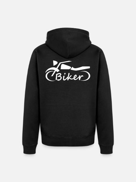 Biker motorcycle rider lettering gift men - Unisex Premium Organic Zip Hoodie - black