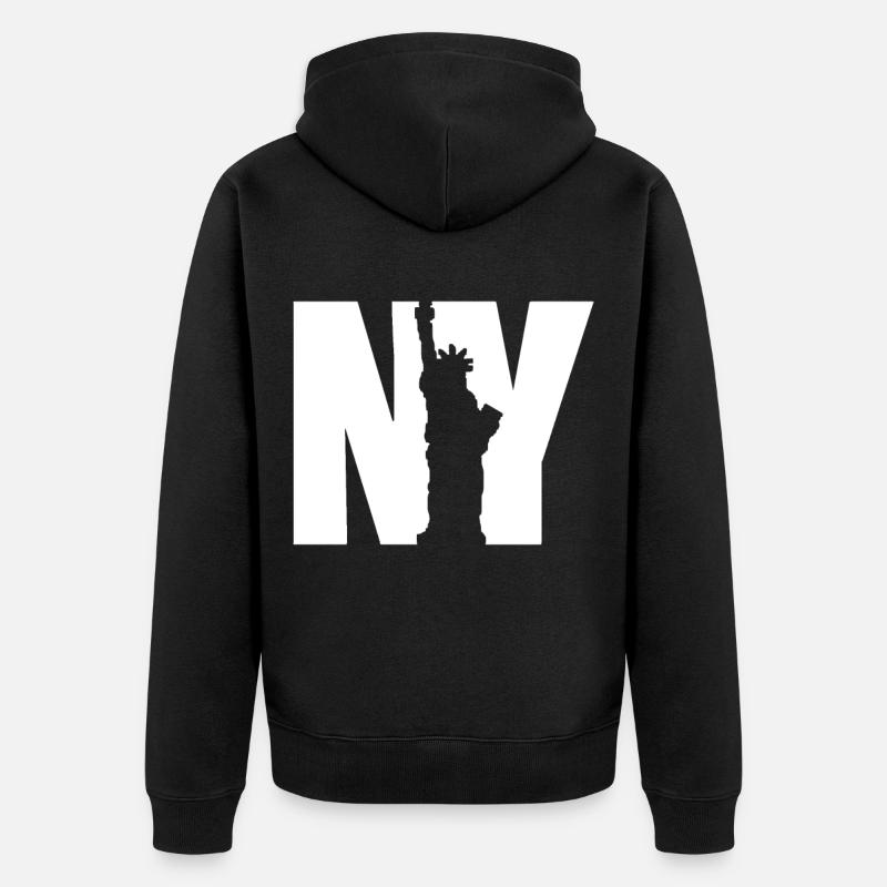 NY Statue helles Design - Unisex Premium Bio Zip Hoodie - Schwarz