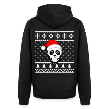 Christmas Panda Christmas Gift Idea Gift - Unisex Premium Organic Zip Hoodie - black - Back - Nico (187cm)