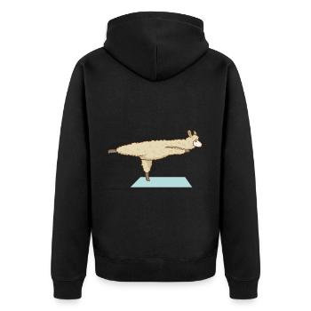 Alpagas lama Yoga Sport Drôle Gymnastique - Veste à capuche bio Premium Unisexe - noir - Dos - Nico (187cm)