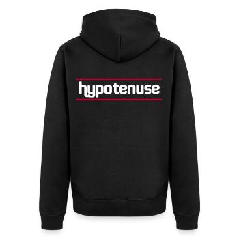 Nerd I Nerdy I Nachhilfe I Wissenschaft I Geschenk - Unisex Premium Bio Zip Hoodie - Schwarz - Hinten - Nico (187cm)