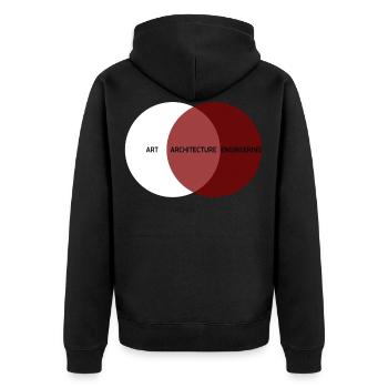 Architecture Art Engineering Architect - Unisex Premium Organic Zip Hoodie - black - Back - Nico (187cm)