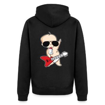 Baby that rocks - Unisex Premium Organic Zip Hoodie - black - Back - Nico (187cm)
