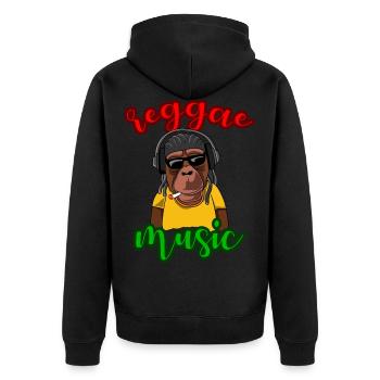 Idée cadeau cadeau musique singe Reggae - Veste à capuche bio Premium Unisexe - noir - Dos - Nico (187cm)