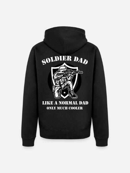 Soldier Dad - Unisex Premium Bio Zip Hoodie - Schwarz