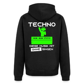 Techno - This music with no singing DJ headphones - Unisex Premium Organic Zip Hoodie - black - Back - Nico (187cm)