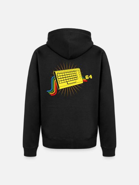 Keyboard 64 retro - Unisex Premium Organic Zip Hoodie - black
