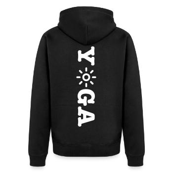 Chemise de yoga I Yoga I Namaste I Karma I Cadeau I om - Veste à capuche bio Premium Unisexe - noir - Dos - Nico (187cm)