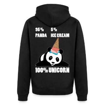 Pandacorn Panda Einhorn Geschenk Geschenkidee - Unisex Premium Bio Zip Hoodie - Schwarz - Hinten - Nico (187cm)