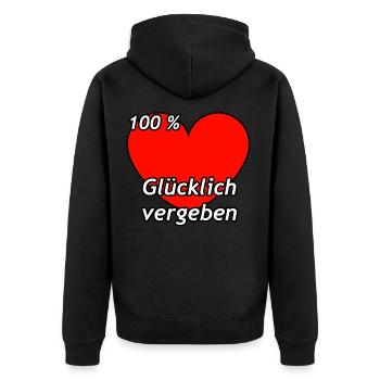 100 Percent Happily AssignEd Relationship Status - Unisex Premium Organic Zip Hoodie - black - Back - Nico (187cm)