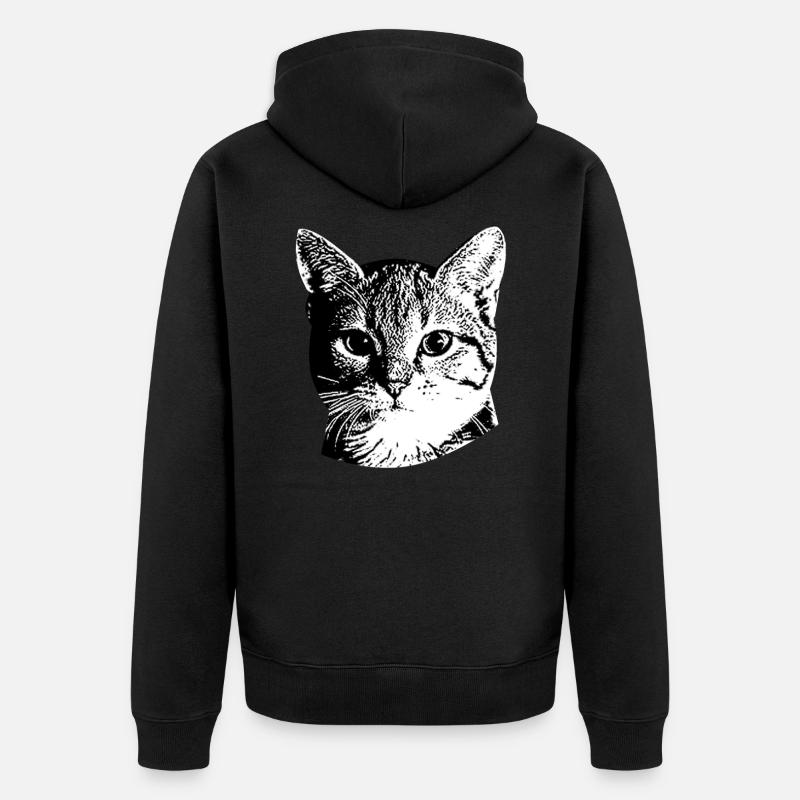 Doux visage de chat - Veste à capuche bio Premium Unisexe - noir