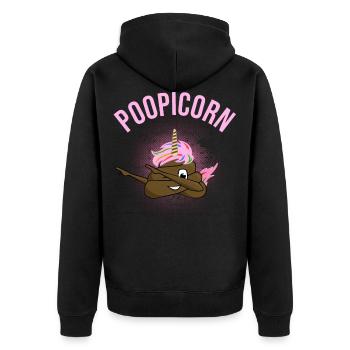 Unicorn Poopicorn Feces Pile Funny Geek Gift - Unisex Premium Organic Zip Hoodie - black - Back - Nico (187cm)