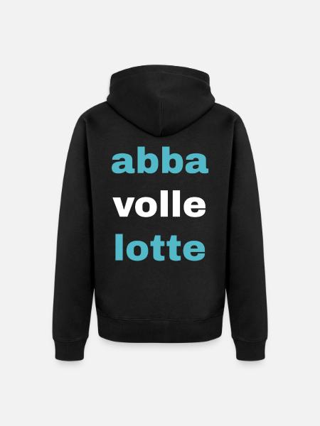 aber volle lotte - Unisex Premium Bio Zip Hoodie - Schwarz