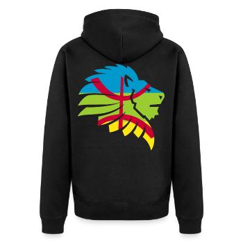 Drapeau Amazigh Berbère Maroc Algérie Cadeau - Veste à capuche bio Premium Unisexe - noir - Dos - Nico (187cm)