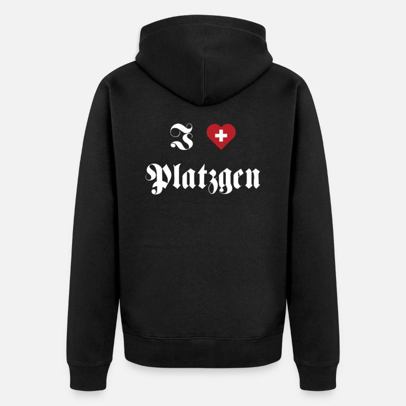 J’adore Platzgen Suisse - Veste à capuche bio Premium Unisexe - noir