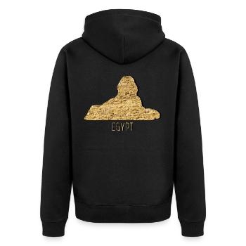 Egypt sight Sphynx - Unisex Premium Organic Zip Hoodie - black - Back - Nico (187cm)