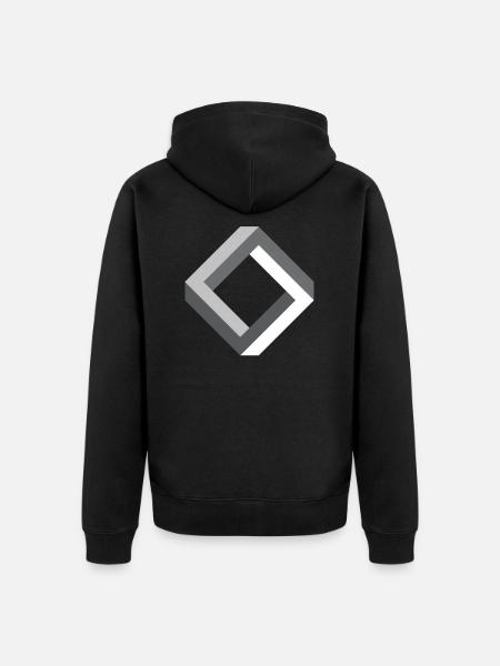 Optische Täuschung - Unisex Premium Bio Zip Hoodie - Schwarz