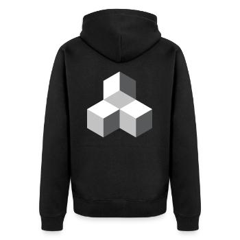 Optical Ilusion - Unisex Premium Organic Zip Hoodie - black - Back - Nico (187cm)