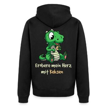 Conquérir mon cœur avec des biscuits Dino kinder Fantasy - Veste à capuche bio Premium Unisexe - noir - Dos - Nico (187cm)