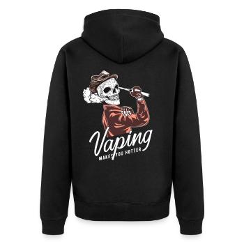 Vapegod - Vaper - Vapeur - Cool - Vape - Vapeur - Veste à capuche bio Premium Unisexe - noir - Dos - Nico (187cm)