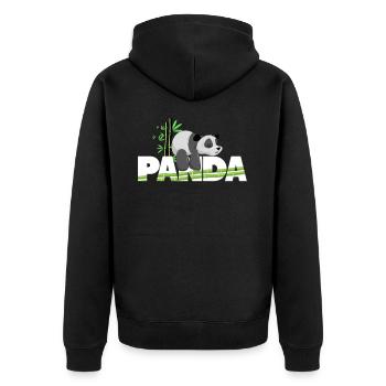 Süße Tiermotive für Kinder und Erwachsene Tierlieb - Unisex Premium Bio Zip Hoodie - Schwarz - Hinten - Nico (187cm)