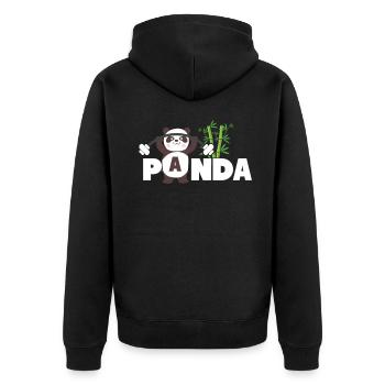 Süße Tiermotive für Kinder und Erwachsene Tierlieb - Unisex Premium Bio Zip Hoodie - Schwarz - Hinten - Nico (187cm)
