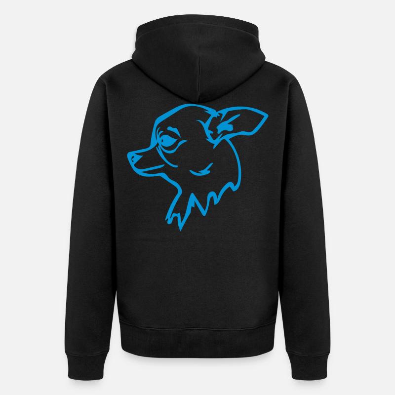 Hund - Unisex Premium Bio Zip Hoodie - Schwarz