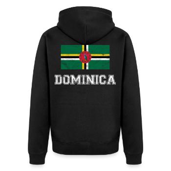 Dominica Flagge Commonwealth Dominica Geschenk - Unisex Premium Bio Zip Hoodie - Schwarz - Hinten - Nico (187cm)